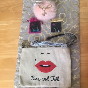 Purse, keychain, and earrings set